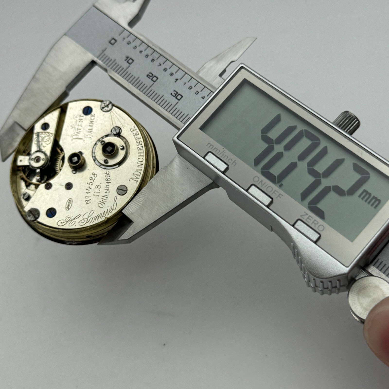 44.1mm Antique H Samuel Manchester Patent Balance Pocket Watch Movement PARTS