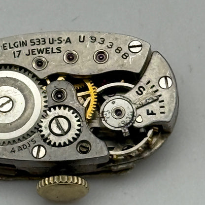 Elgin Grade 533 Model 2 Watch Movement 1947 De Luxe American Parts Repair
