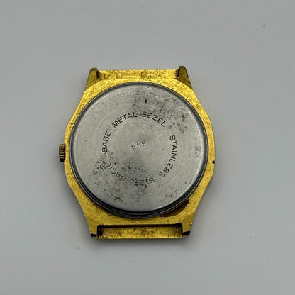 EB 870.111 Grand Swiss Quartz Watch Gold Tone Date 33mm UNTESTED PARTS REPAIR