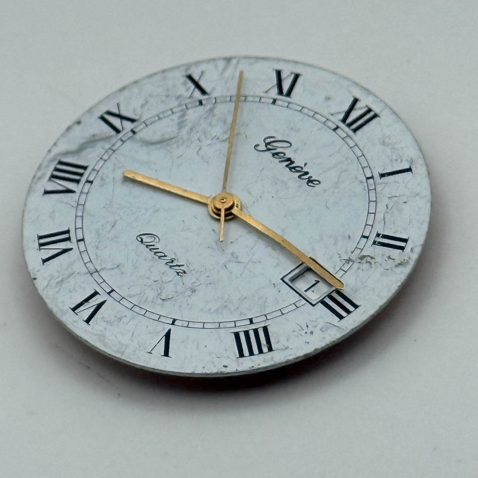 ETA 955.414 Quartz Watch Movement Geneve Date Vintage Swiss Parts Repair 23.8mm