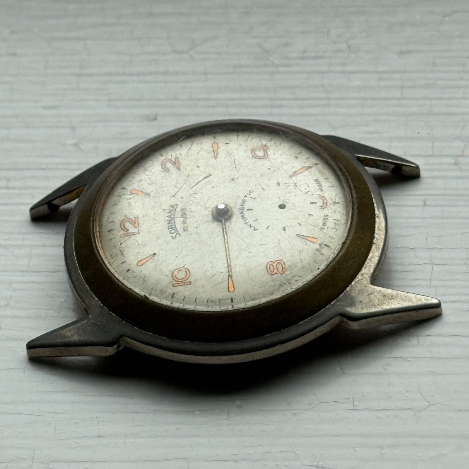 35mm Vintage Sornana 15 Rubis Swiss EB? Manual Wind Watch FOR PARTS / REPAIR