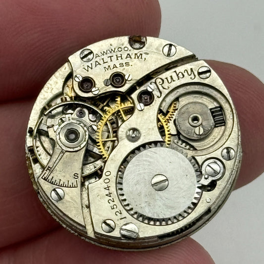 6/0s Men's Waltham Grade Ruby Model 1898 American Watch Movement PARTS SPARES