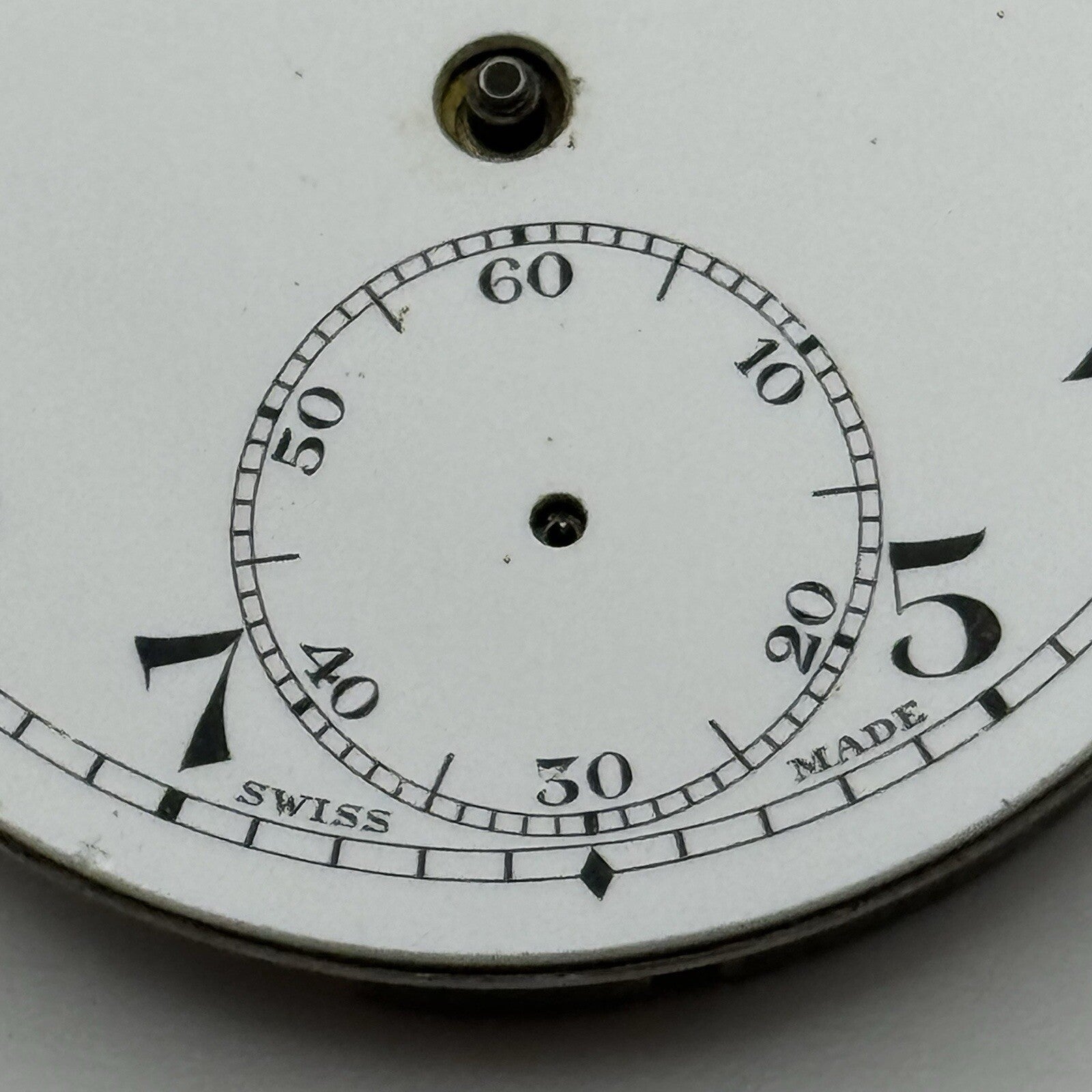 42.9mm Manual Wind Federal Porcelain Dial Pocket Watch Movement FOR PARTS