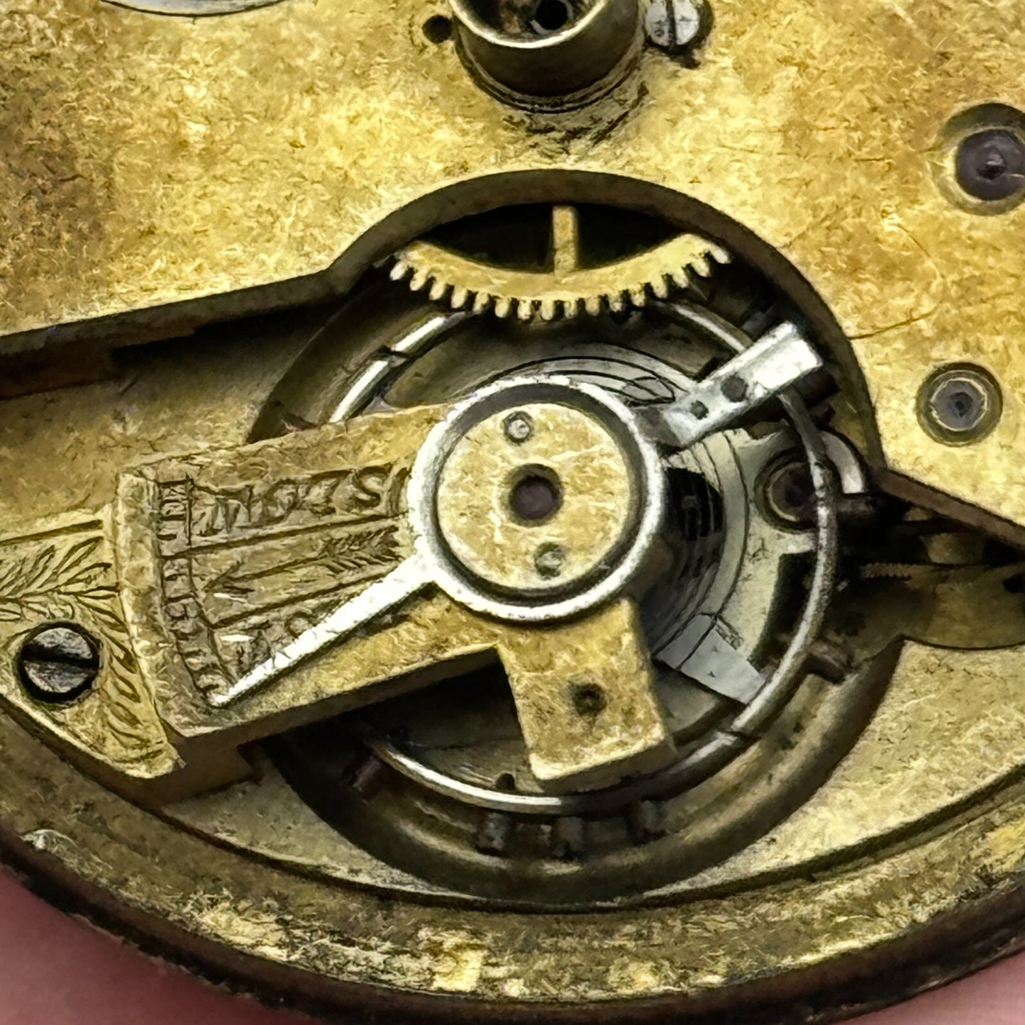 46.8mm Antique Unidentified Key Wound Pocket Watch Movement PARTS REPAIR SPARES