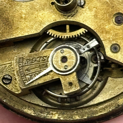 46.8mm Antique Unidentified Key Wound Pocket Watch Movement PARTS REPAIR SPARES