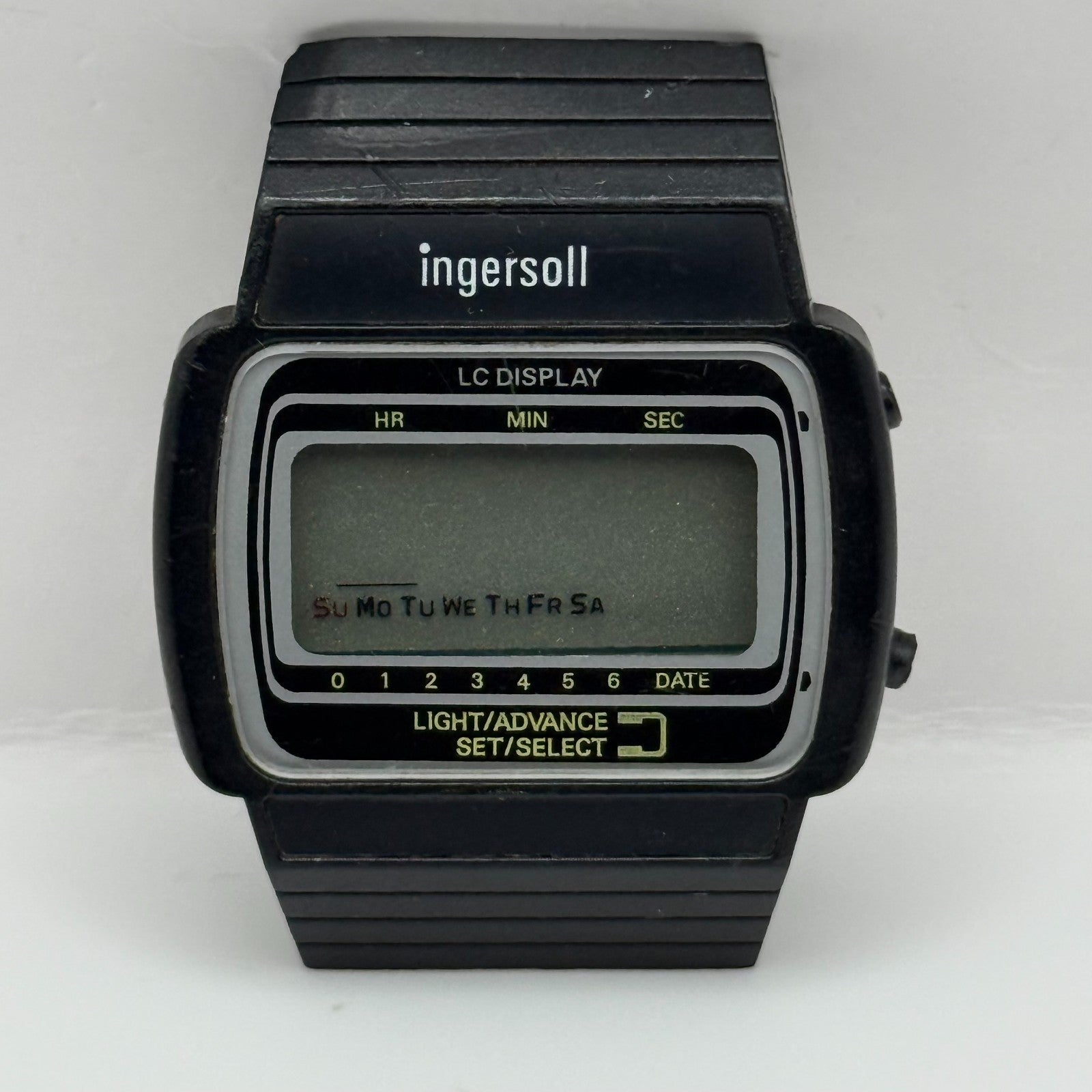 Ingersoll Unisex Retro Quartz Watch LC Display Black 35mm PARTS REPAIR