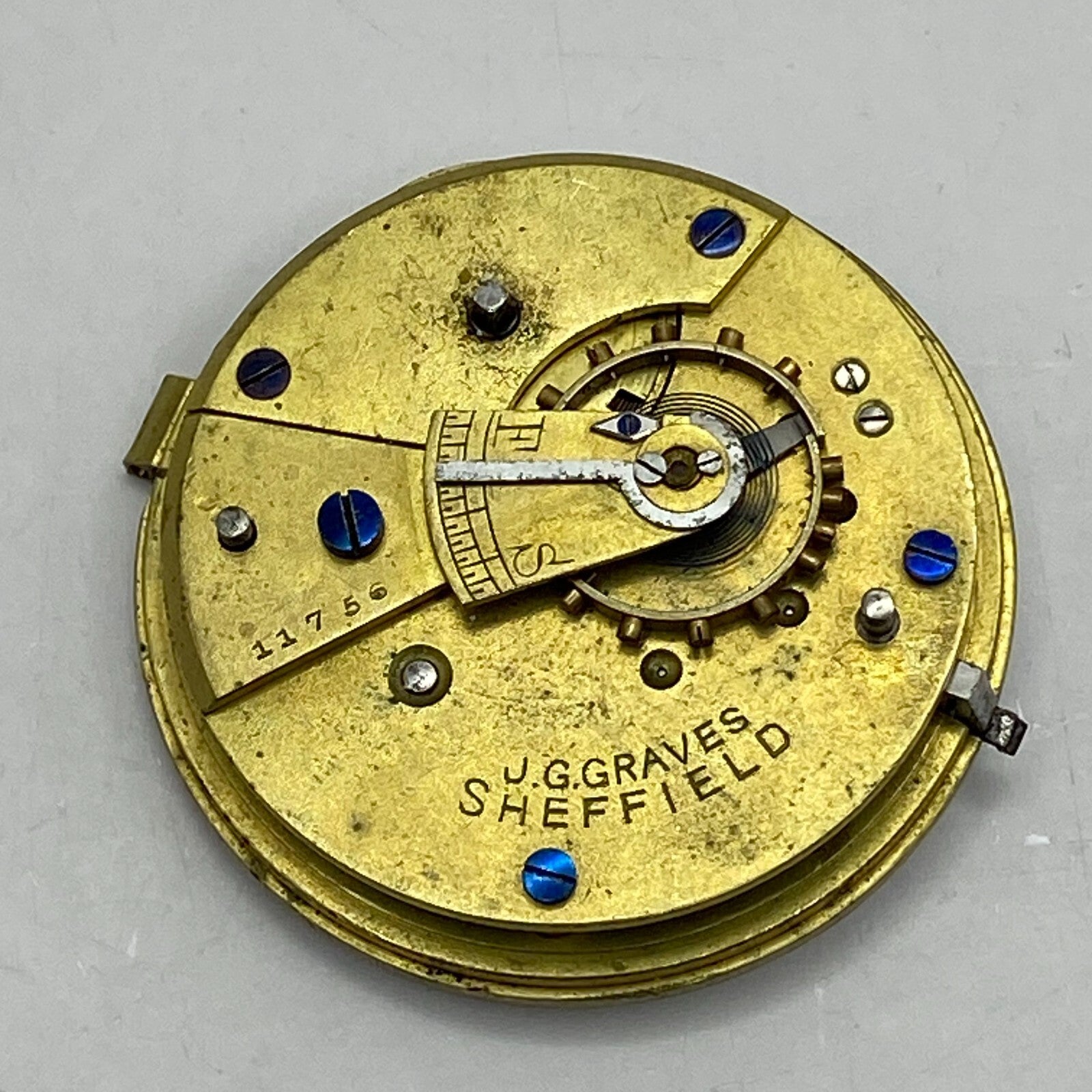 44.9mm Antique J G Graves The English Express Lever Pocket Watch Movement PARTS