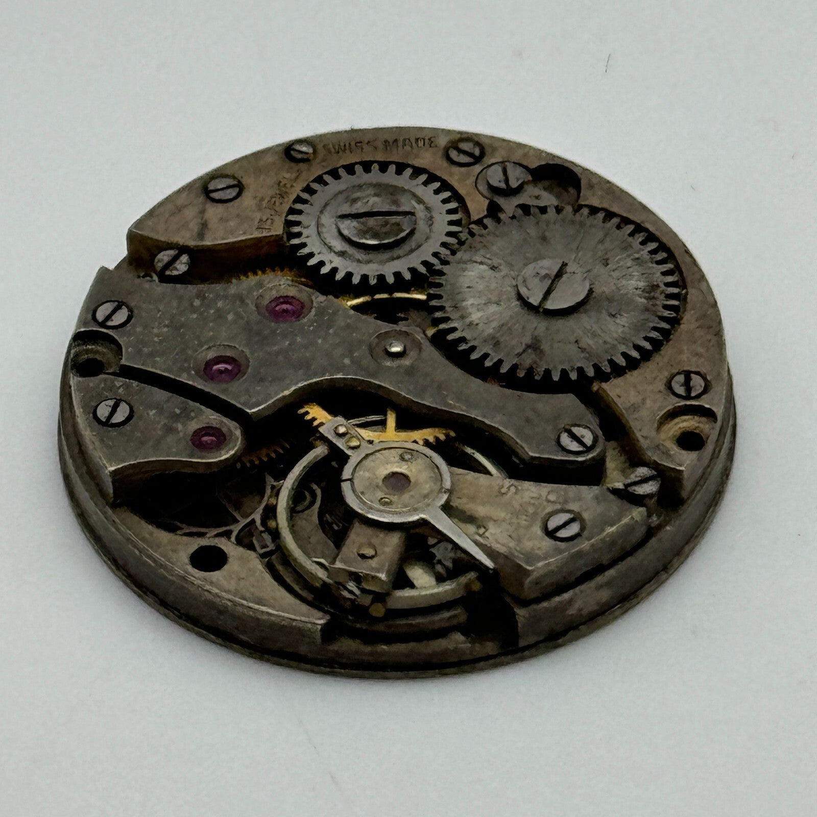 23.6mm Unidentified 15 Jewels Swiss Vintage Manual Wind Watch Movement PARTS