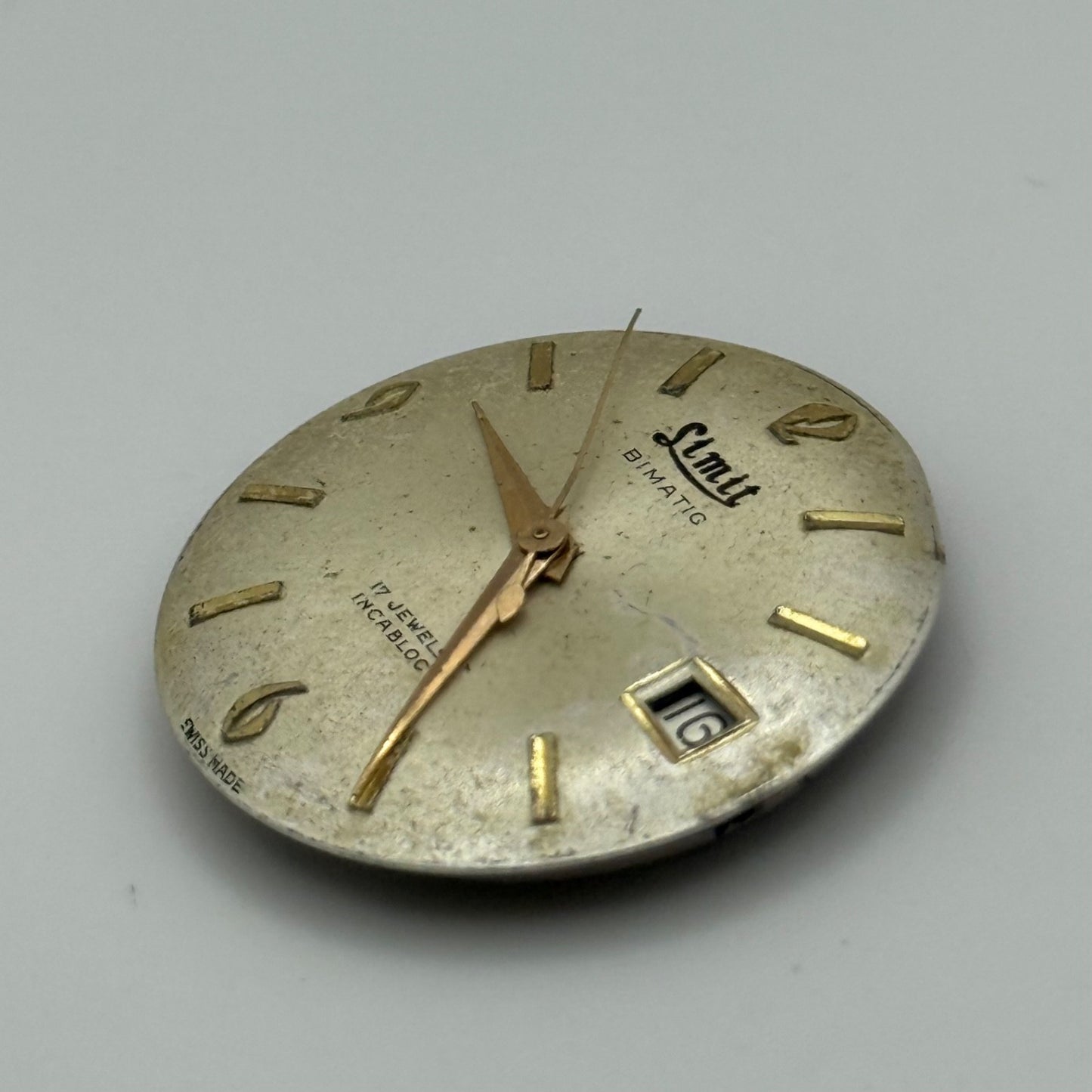 Limit AS 1702/03 Watch Movement Manual Wind Vintage Date Swiss Parts Repair 26mm