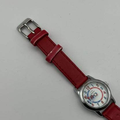 D for Diamond Unisex Kids Time Teacher Quartz Watch Red Strap Japan Working 23mm