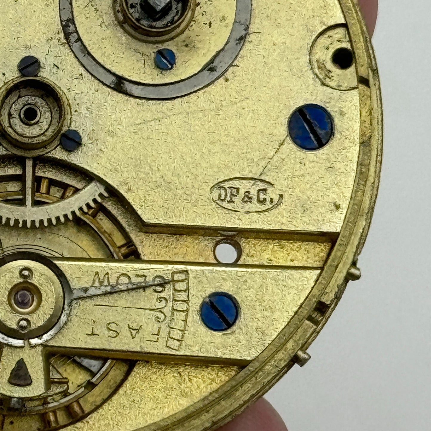 45.3mm Antique Dimier Freres & Cie D F & C Key Wound Pocket Watch Movement PARTS