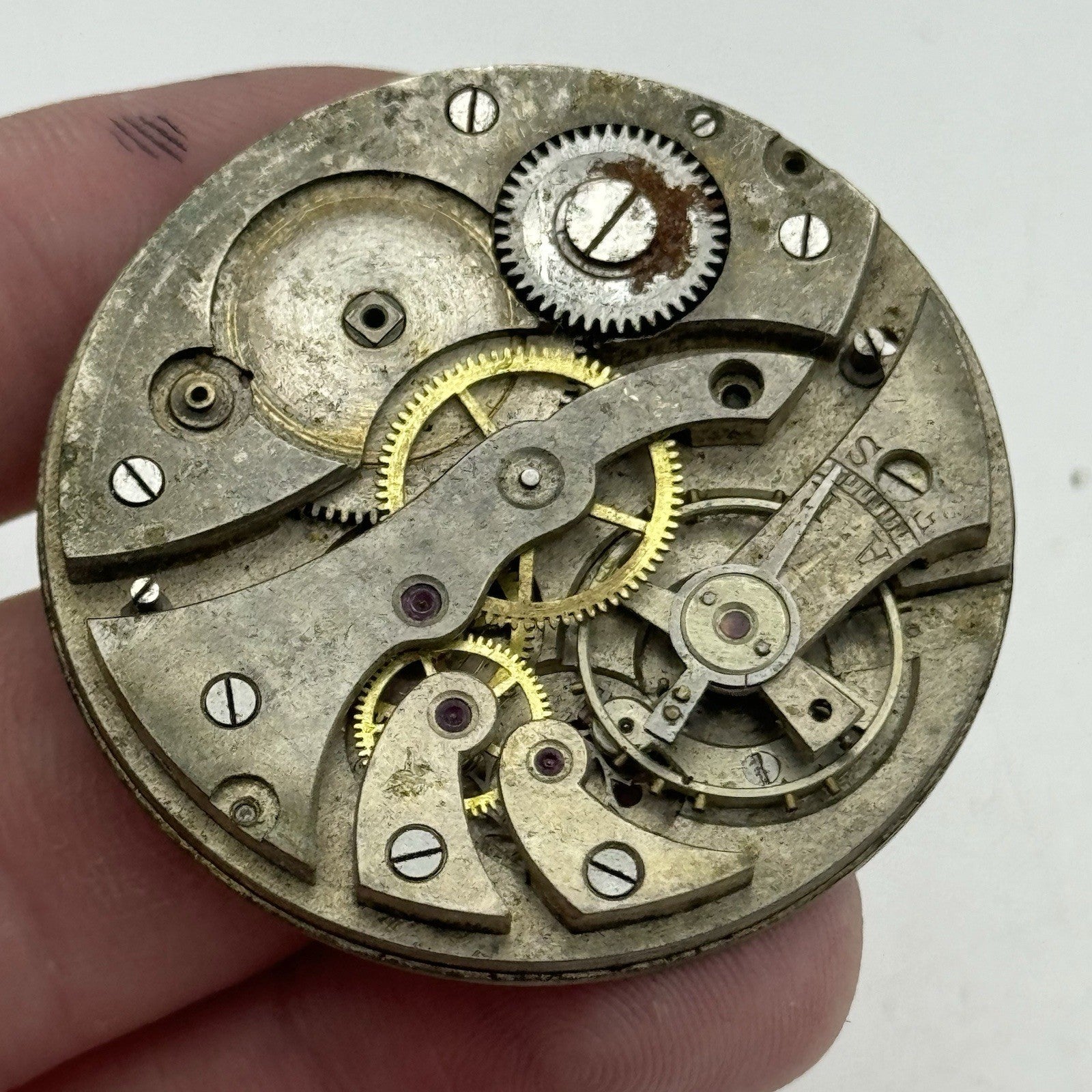 42.8mm Unidentified Vintage Pocket Watch Movement Dial PARTS REPAIR SPARES