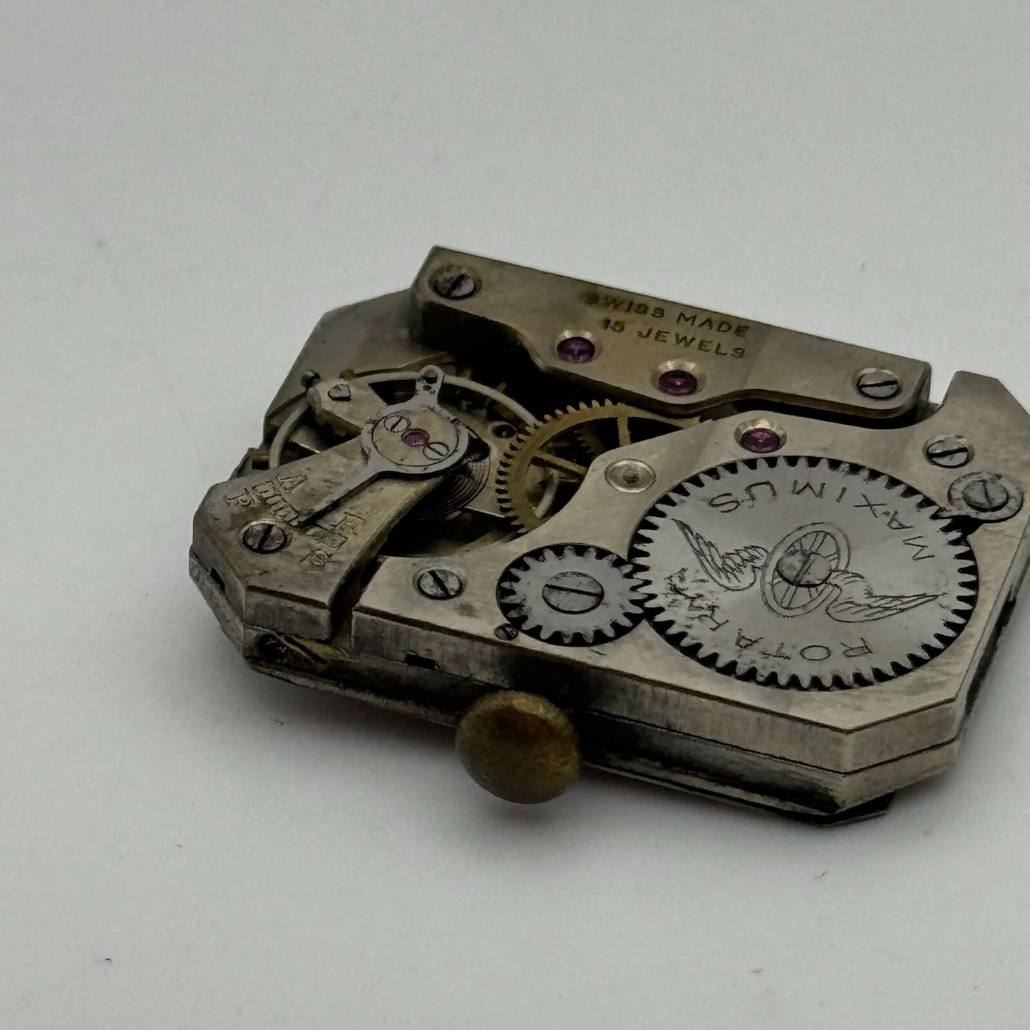 20.7mm Kendal & Dent Rotary Maximus Rare Tank Watch Movement Manual Wind PARTS