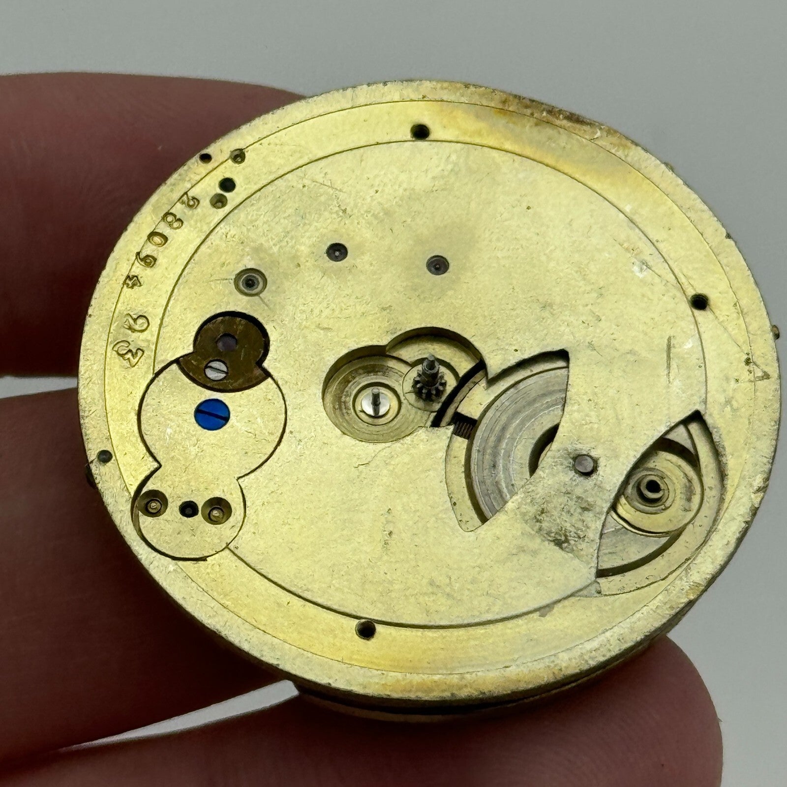 38.5mm Antique Unidentified Key Wound Pocket Watch Movement PARTS SPARES REPAIRS