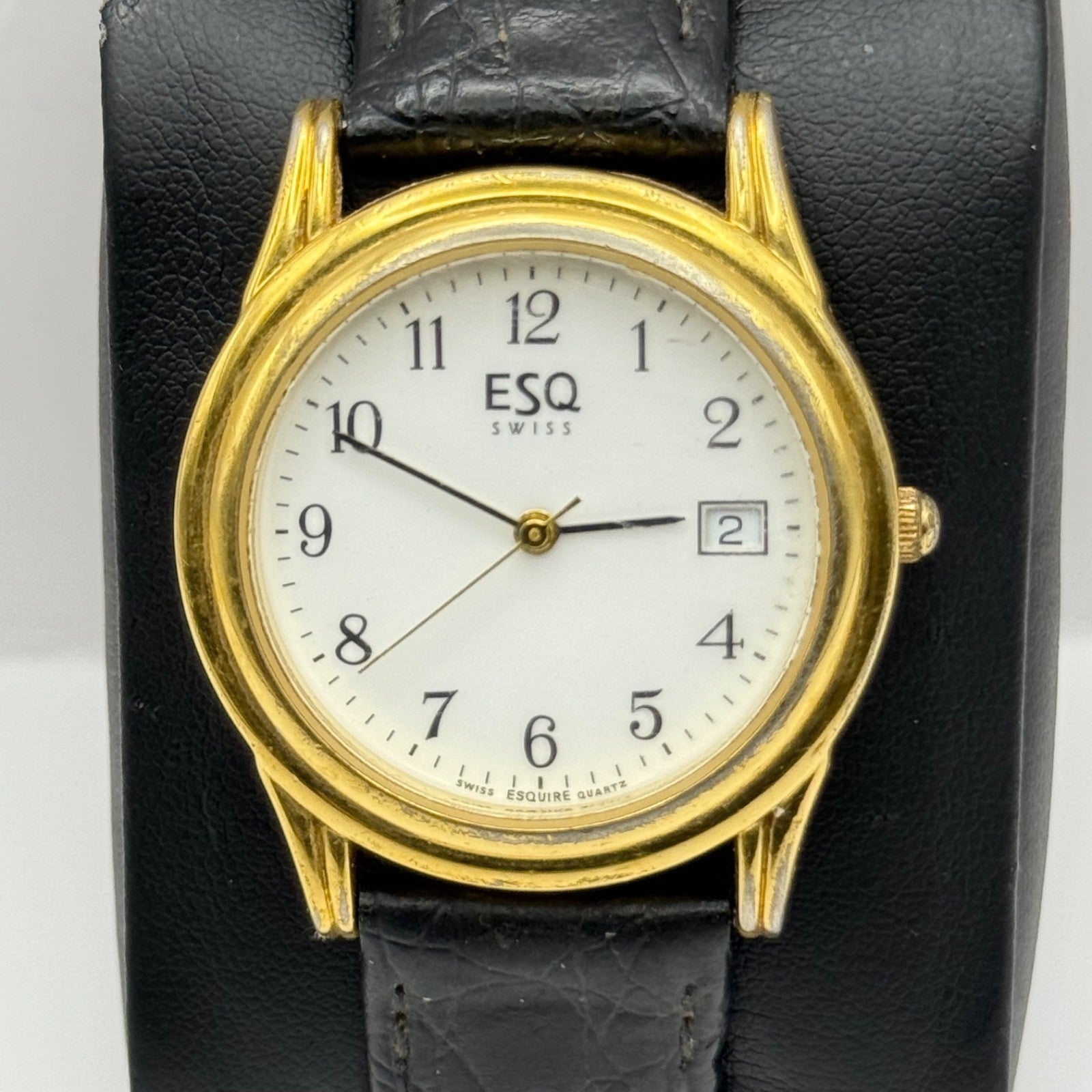 Working Esquire ESQ 300328 Date Swiss 33mm Quartz Watch New Battery Adjustable