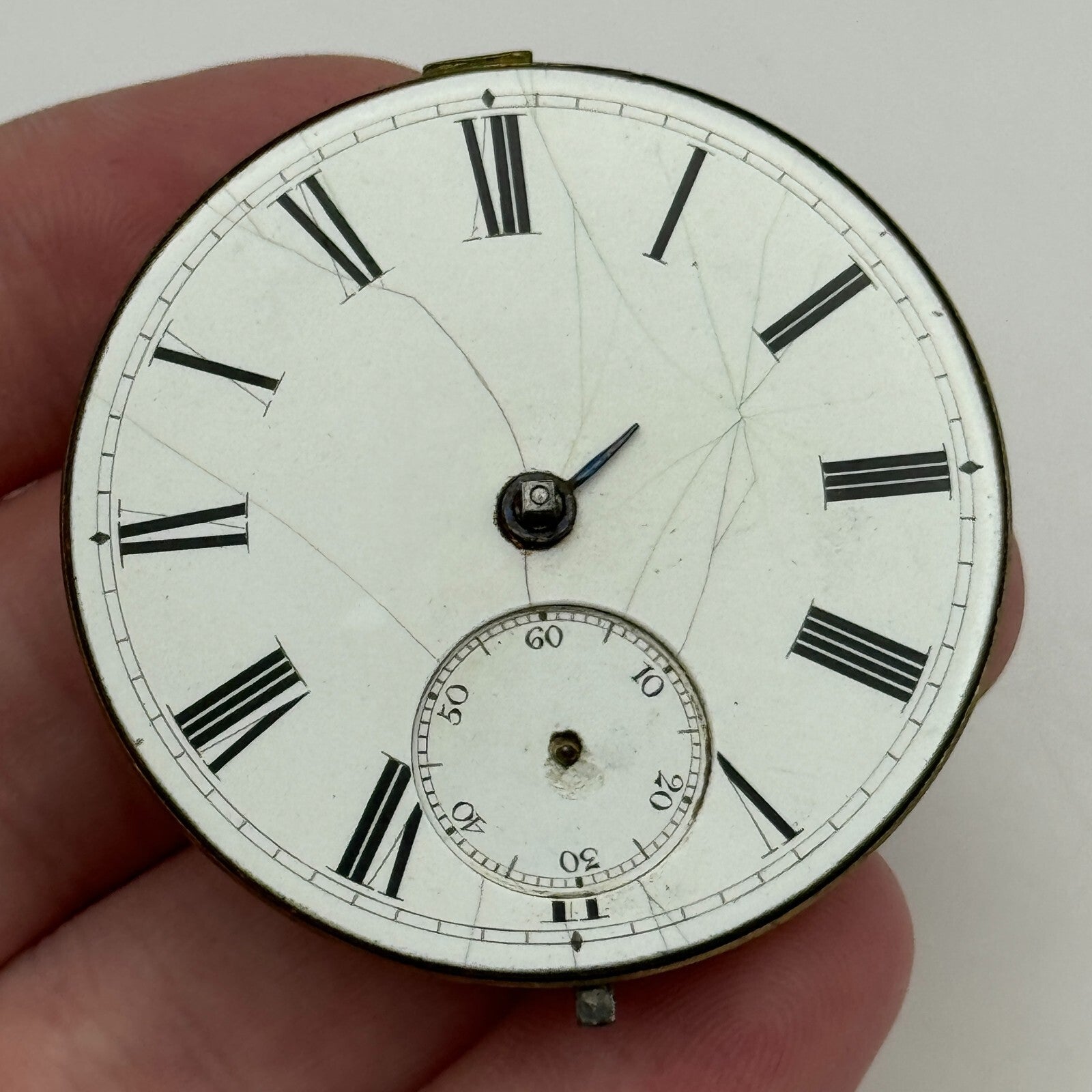 45.4mm Unidentified English Fusee Chain Present Pocket Watch Movement PARTS