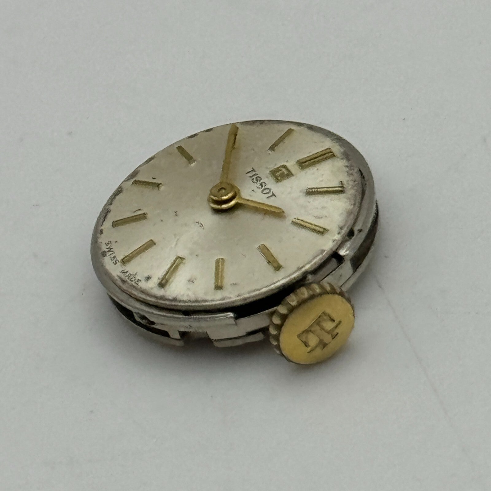 15.5mm Tissot 709 Swiss 17 Jewels Manual Wind Watch Movement Crown Vintage PARTS