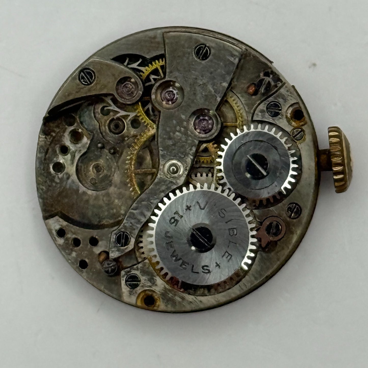 23.6mm Vintage Visible 15 Jewels Trench Watch Movement Manual Wind PARTS REPAIR