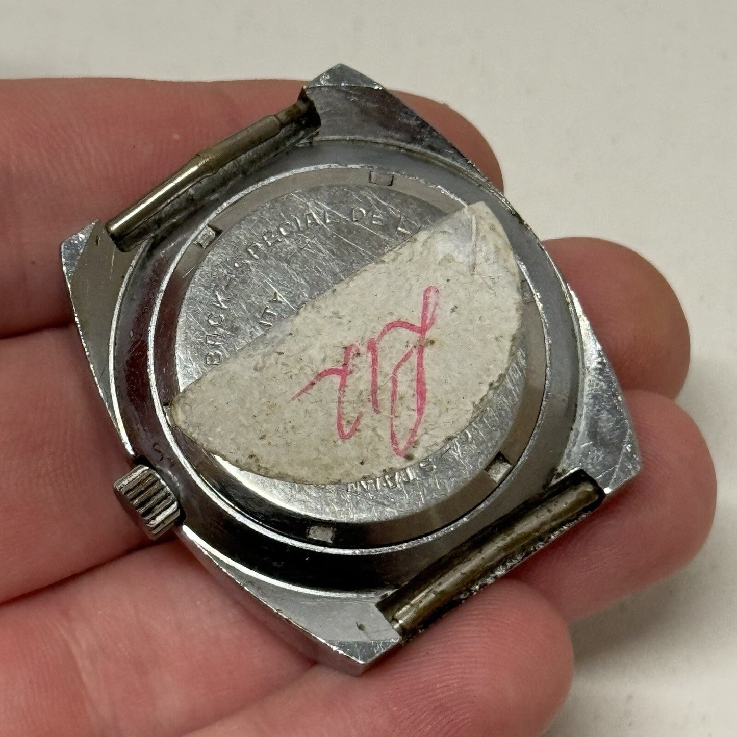 37mm Gents Jowissa De Luxe Large Date Dial Watch Head FOR PARTS TO RESTORE