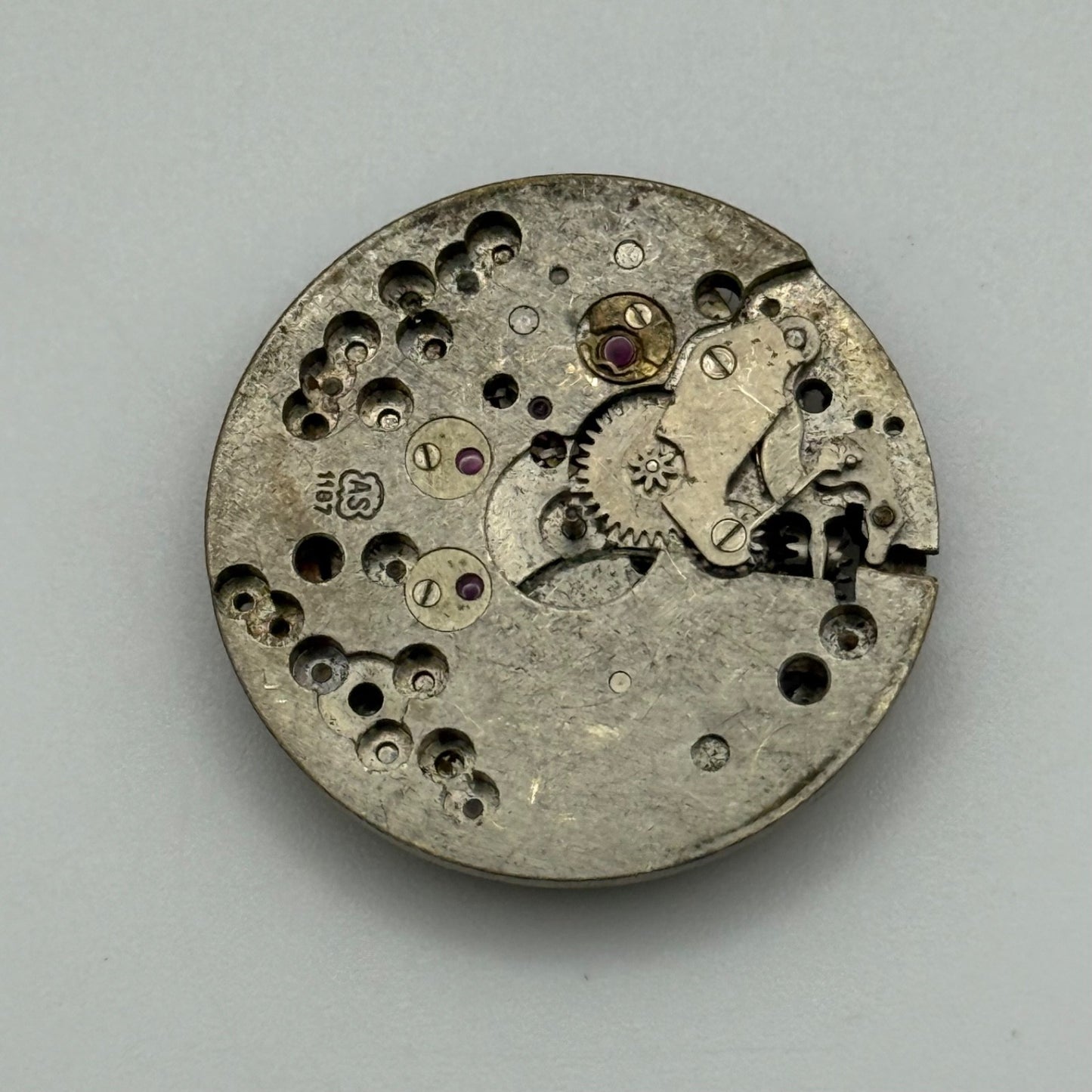 AS 1187 Watch Movement Delaware Manual Wind Vintage Swiss Parts Repair 25.9mm