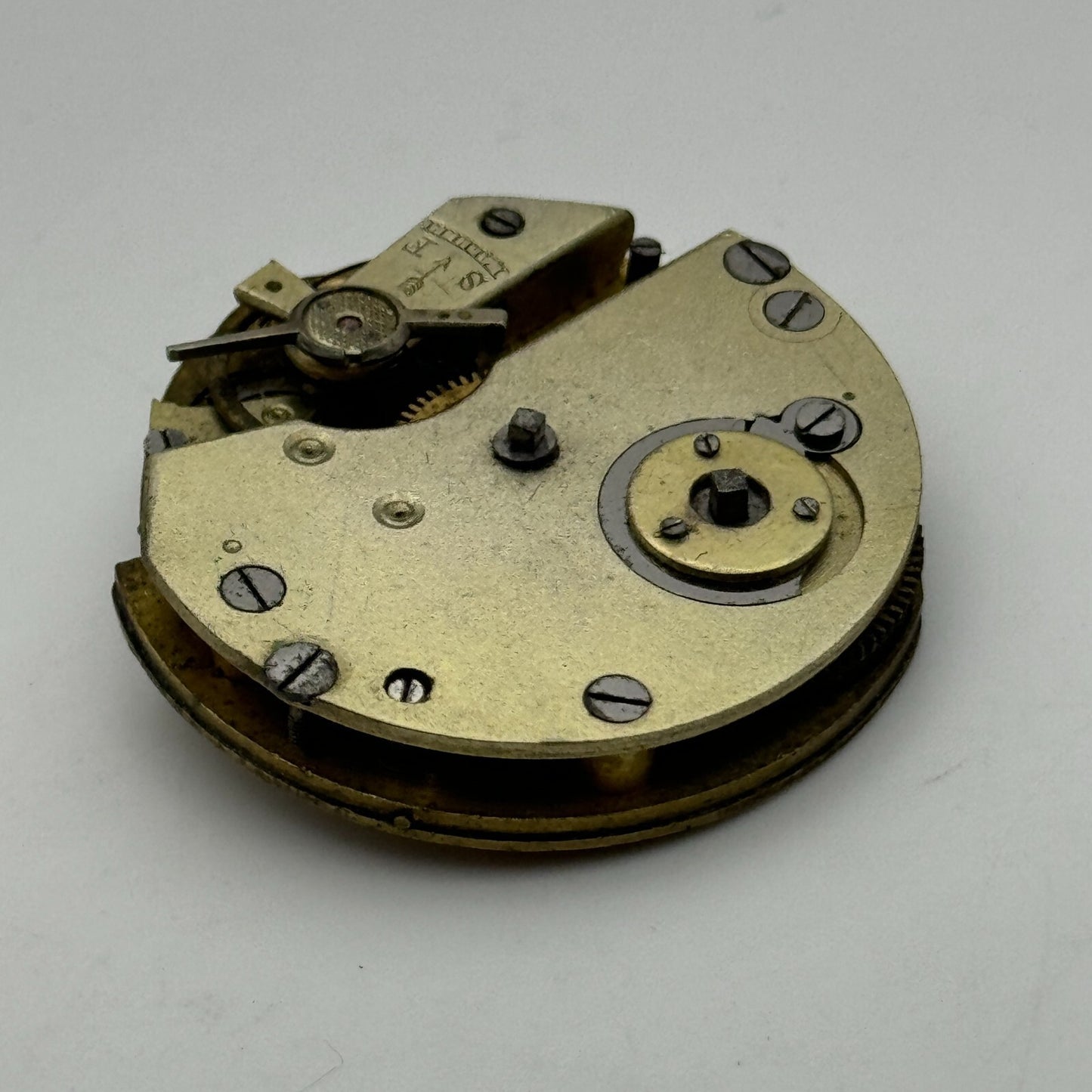 35.4mm Antique Unidentified Key Wound Pocket Watch Movement PARTS REPAIR SPARES