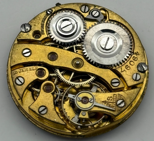 15 Jewels Trench Watch Movement Unidentified Manual Wind Vintage Parts 29.5mm