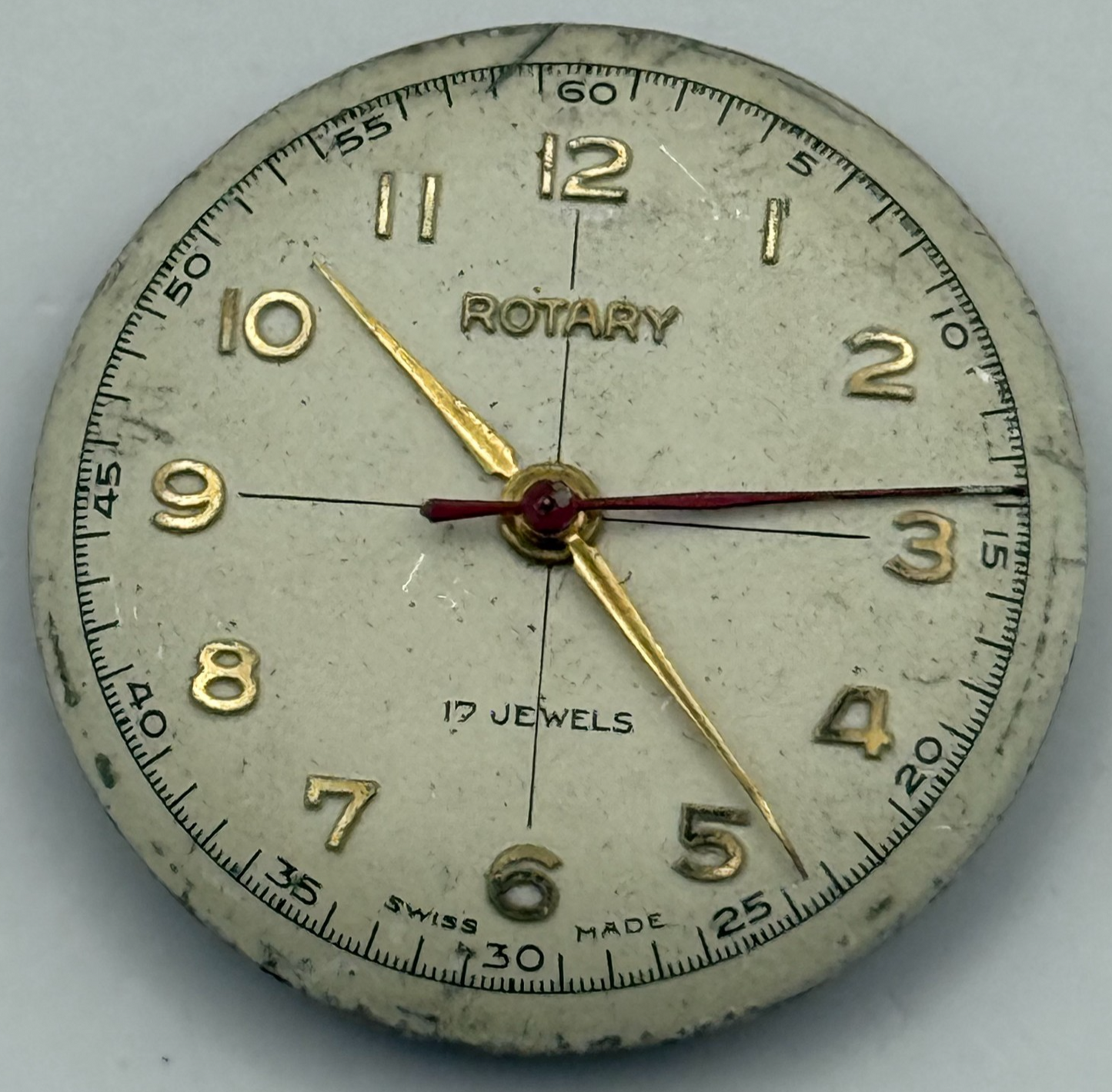 ETA 1080 Watch Movement Rotary 725 Manual Wind Vintage Swiss Parts Repair 23.6mm