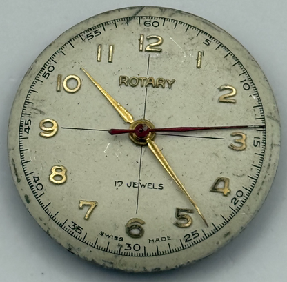 ETA 1080 Watch Movement Rotary 725 Manual Wind Vintage Swiss Parts Repair 23.6mm