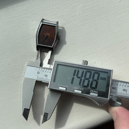 25mm Ladies Vintage Brown Patina Tonneau Dial Manual Wind Watch PARTS REPAIR