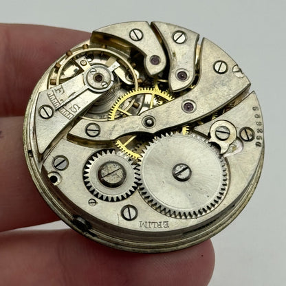 42.9mm Vintage Open Face Erlim Swiss Balance Ok Pocket Watch Movement PARTS