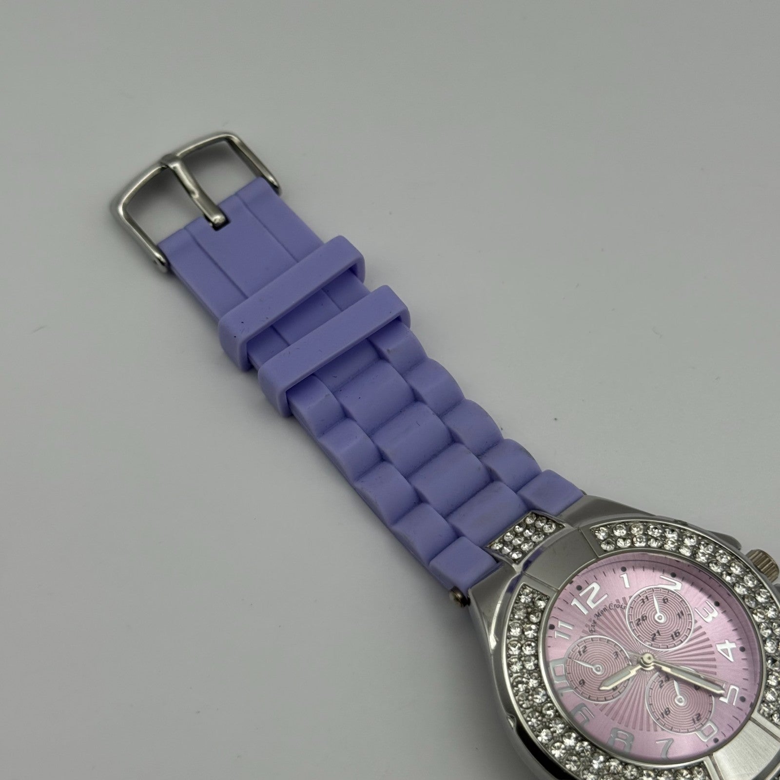 Eve Mon Crois Ladies Quartz Watch Subdial Crystal Accents Japan Working 40mm