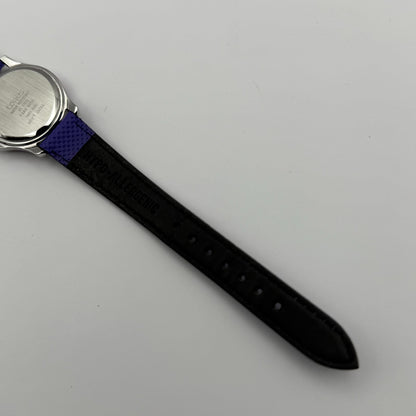 Lorus Quartz Watch White Dial Purple Strap Bezel Japan Working 26mm New Battery