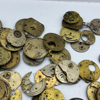 Large Bundle Of Antique Partial Pocket Watch Movements Joblot PARTS REPAIR SPARE