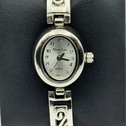 Thomas Calvi Ladies Quartz Watch Oval Dial Silver Tone Bracelet Working 21mm