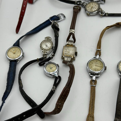 Bundle Of Ladies Vintage Manual Wind Wristwatches Joblot PARTS REPAIR SPARES