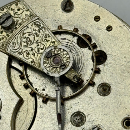 45.7mm Antique H Samuel Fleurier Key Wound Pocket Watch Movement PARTS REPAIR
