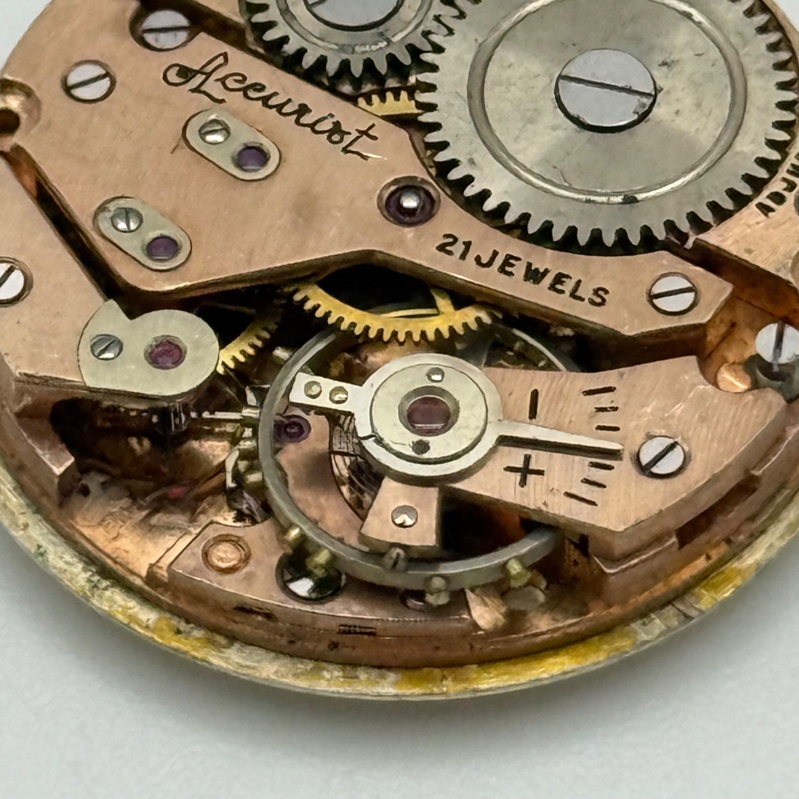 Accurist AS 984 Watch Movement Manual Wind Vintage Swiss Parts Repair 23.6mm