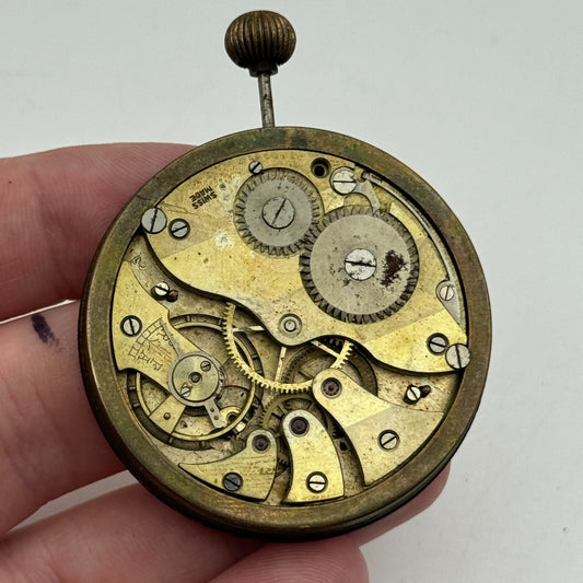46.1mm Open Face Swiss Balance Ok Pocket Watch Movement PARTS REPAIR