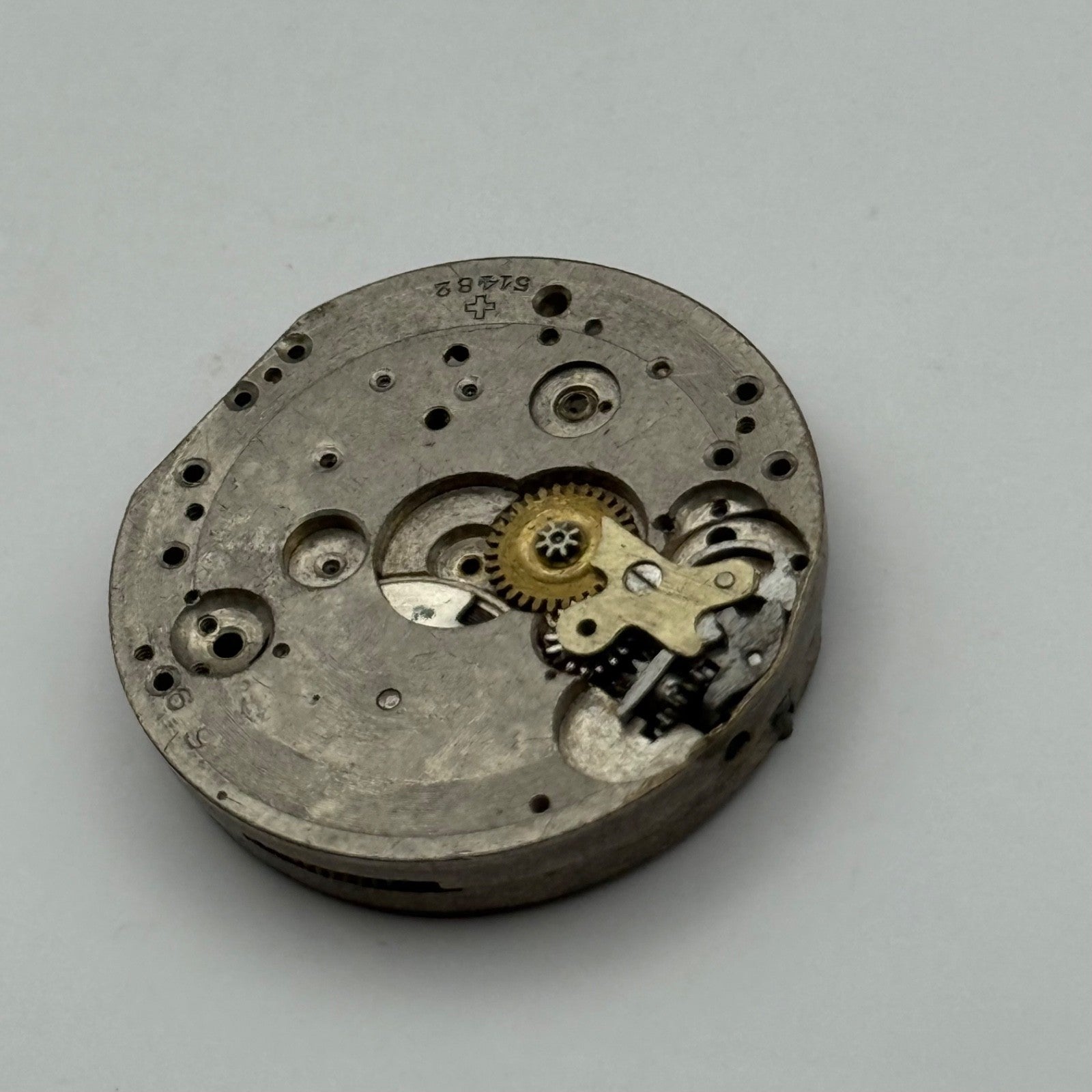 Patent 51482 Watch Movement Manual Wind Vintage Incomplete Parts Repair 24.8mm
