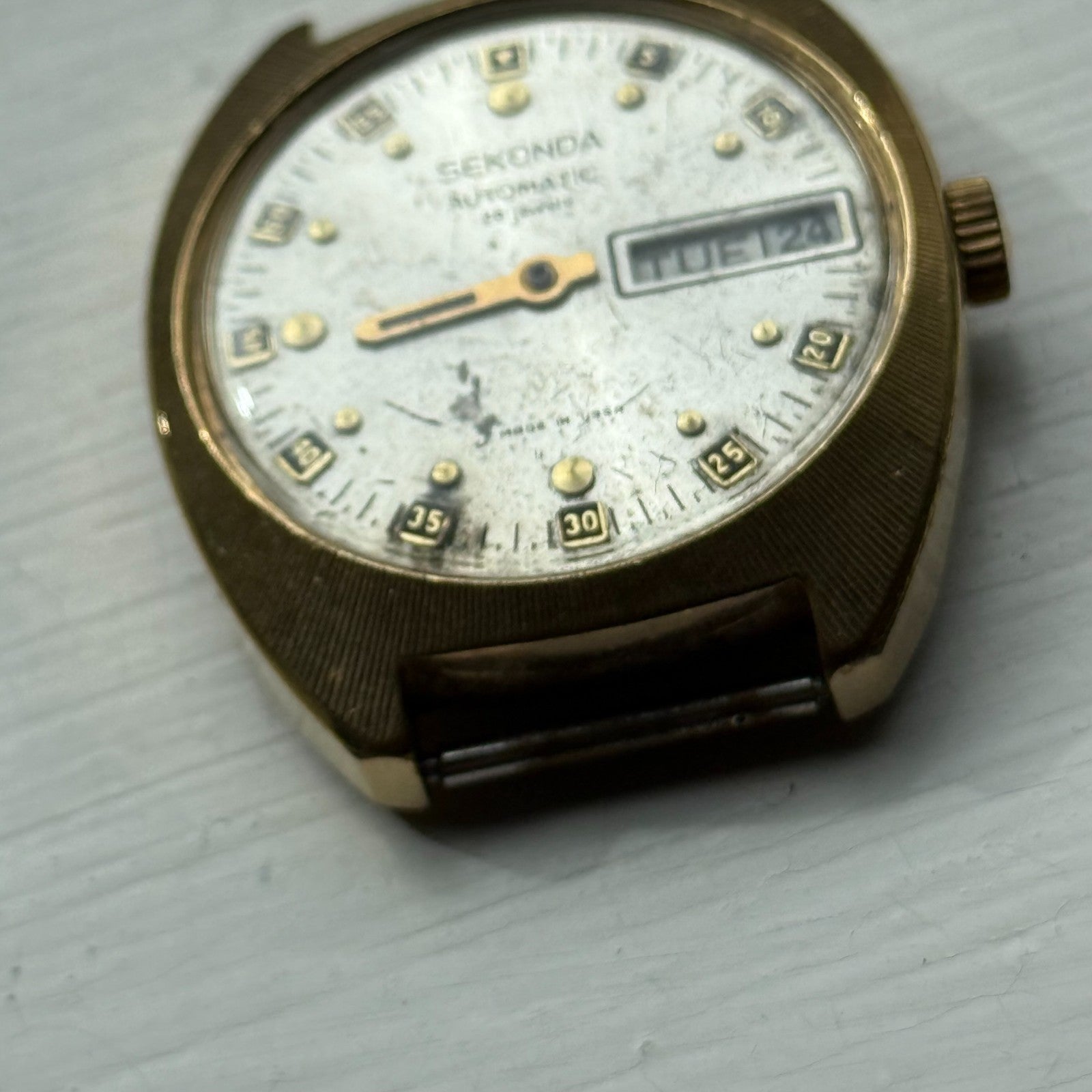 37mm Men's Vintage Sekonda USSR AU10 Automatic 26 Jewels Date Watch PARTS REPAIR