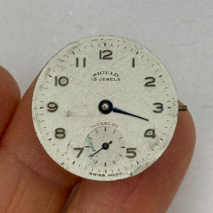 23.6mm Vintage Shield V Model Peseux 170 Manual Wind Watch Movement PARTS REPAIR