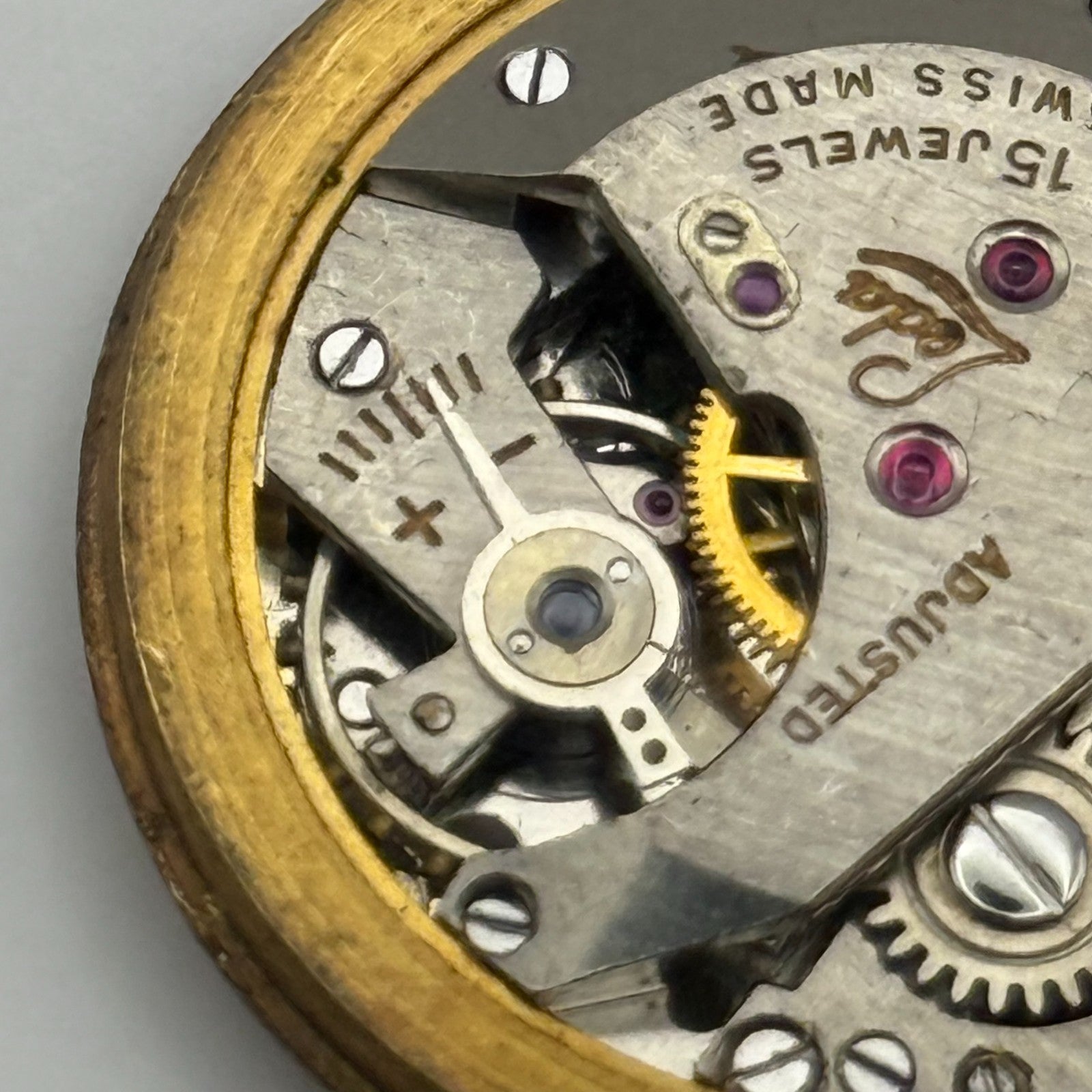 Loda Watch Movement Manual Wind Vintage Swiss 15 Jewels Parts Repair Spares 29mm