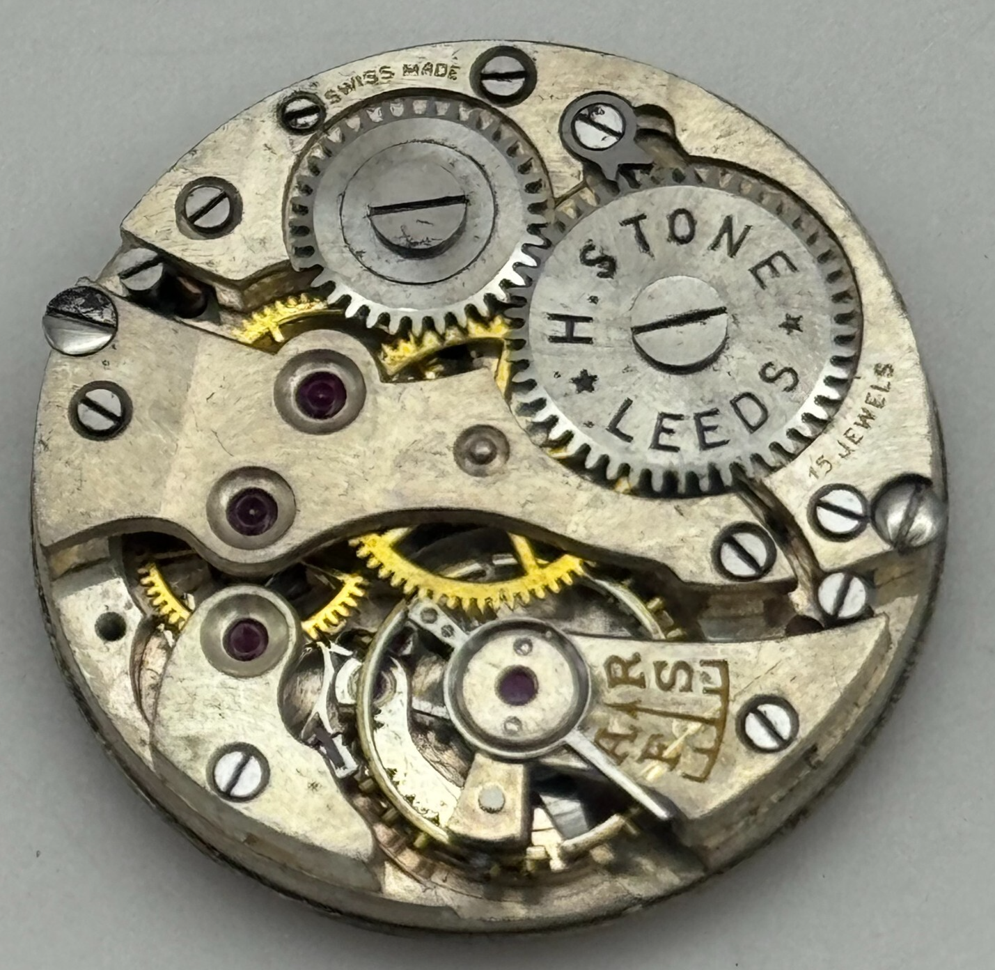23.6mm H Stone Leeds 15 Jewels Sub Seconds Manual Wind Watch Movement For PARTS