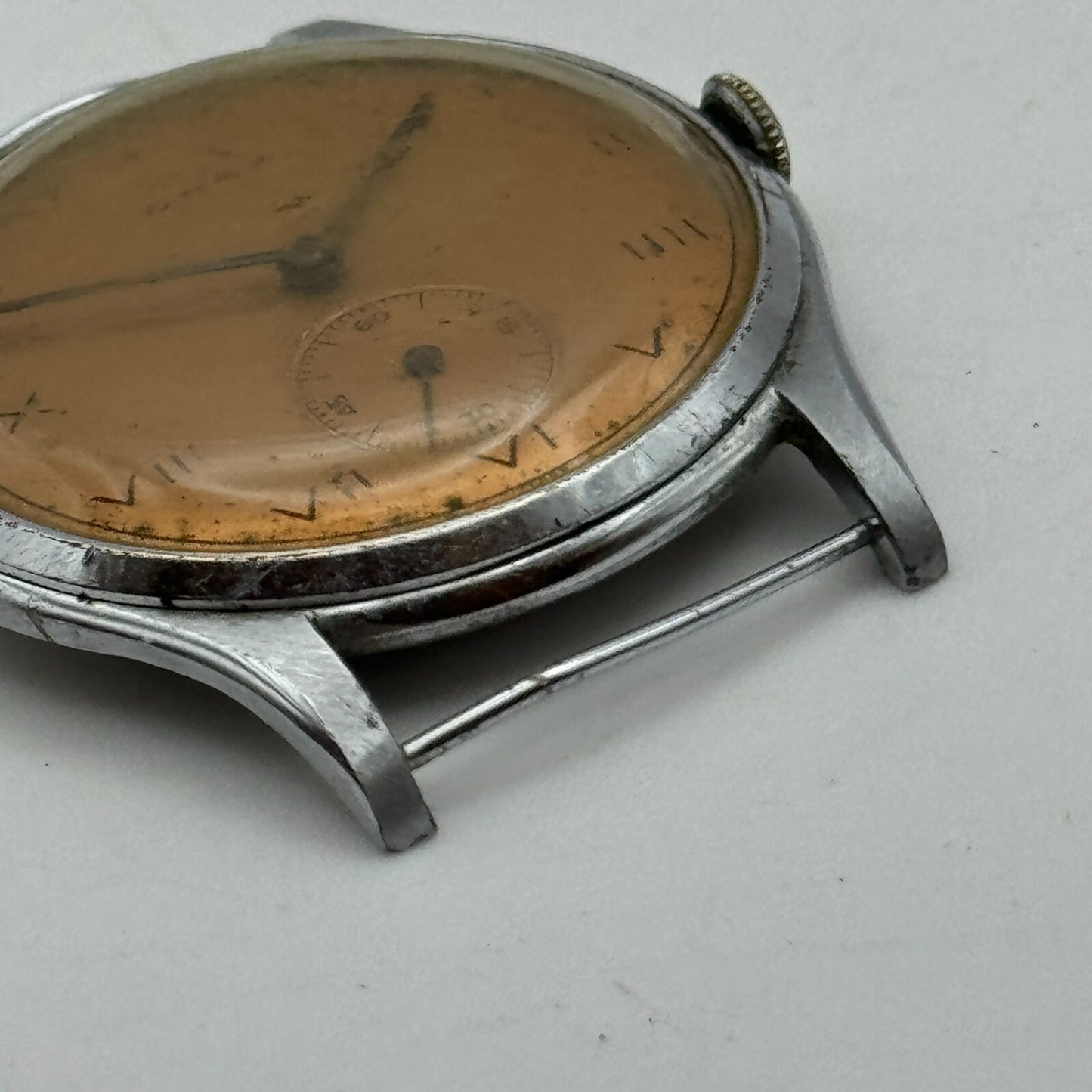 34mm Men’s Vintage Onsa Bund Strap Salmon Dial Manual Wind Watch TO RESTORE