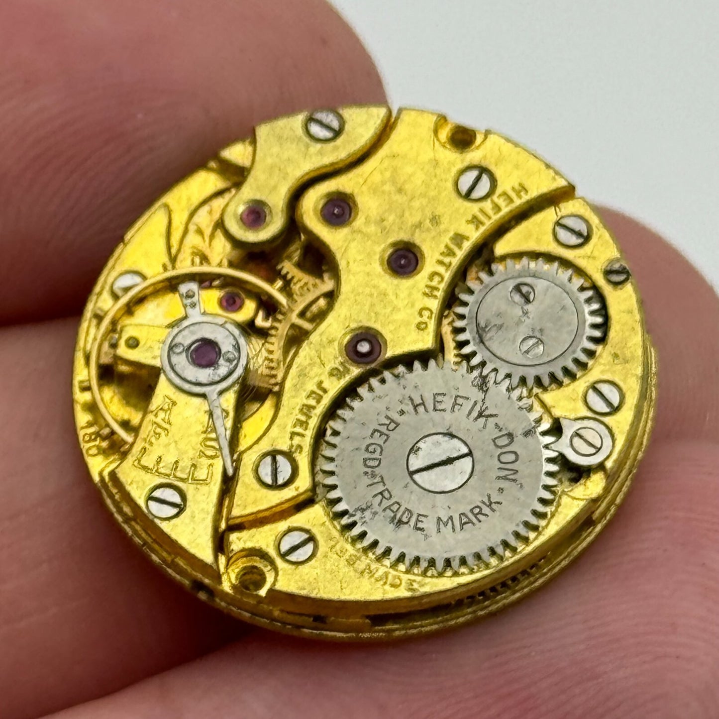 23.6mm Hefik 180 Manual Wind Swiss 15 Jewels Watch Movement Vintage PARTS SPARES