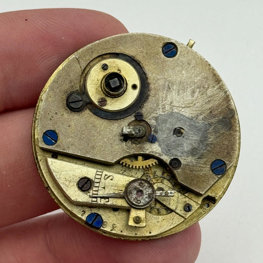 36.2mm Antique Key Wound Partial Pocket Watch Movement PARTS REPAIR SPARES