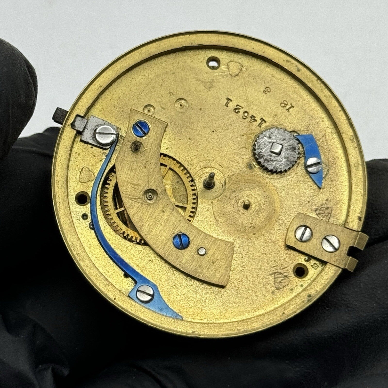 47.5mm Elias Wolfe Fusee Quality Pocket Watch Movement FOR PARTS Restoration