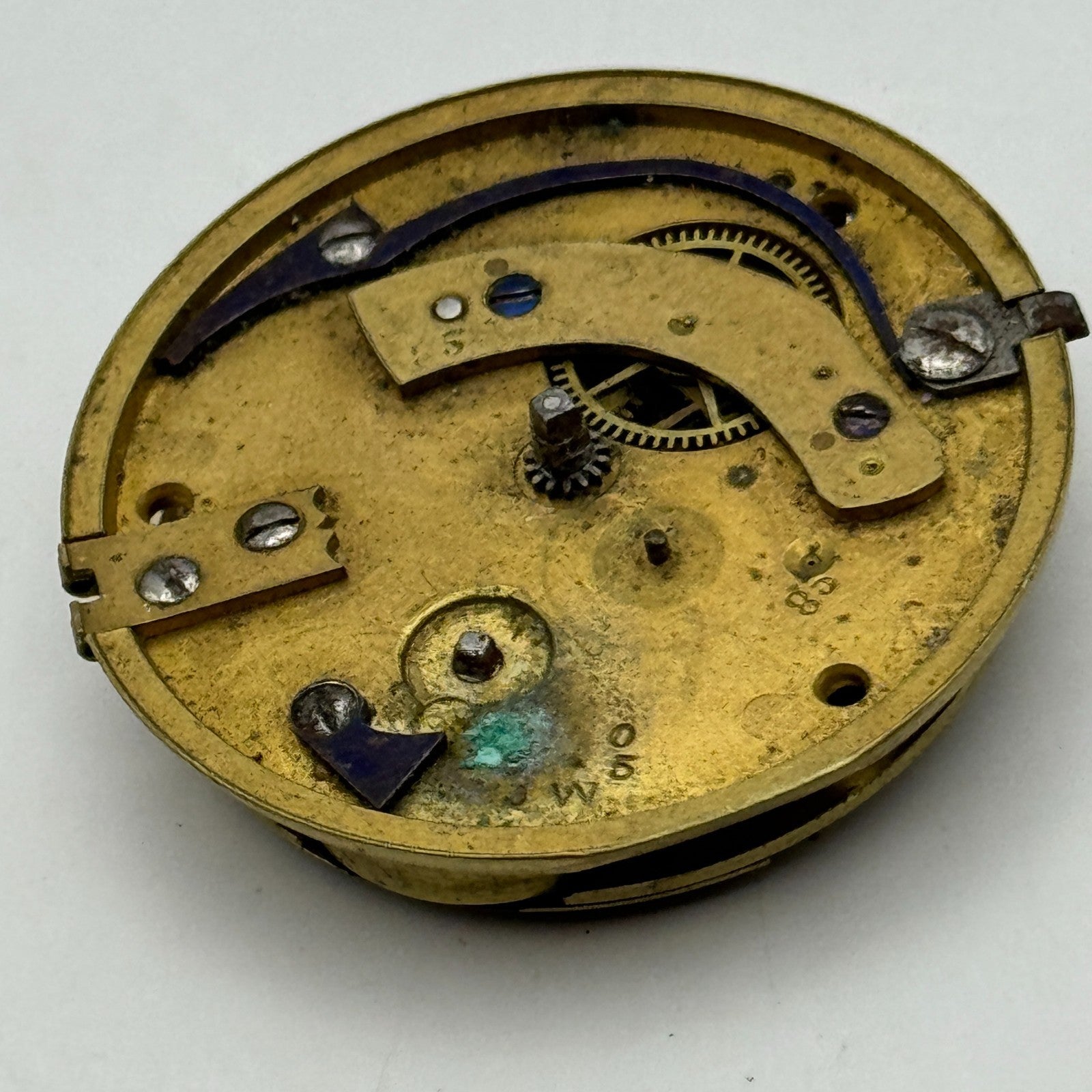 Fusee Pocket Watch Movement Antique English Key Wound Parts Repair Spares 35.7mm