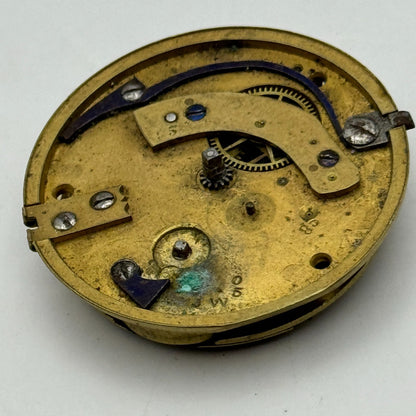 Fusee Pocket Watch Movement Antique English Key Wound Parts Repair Spares 35.7mm