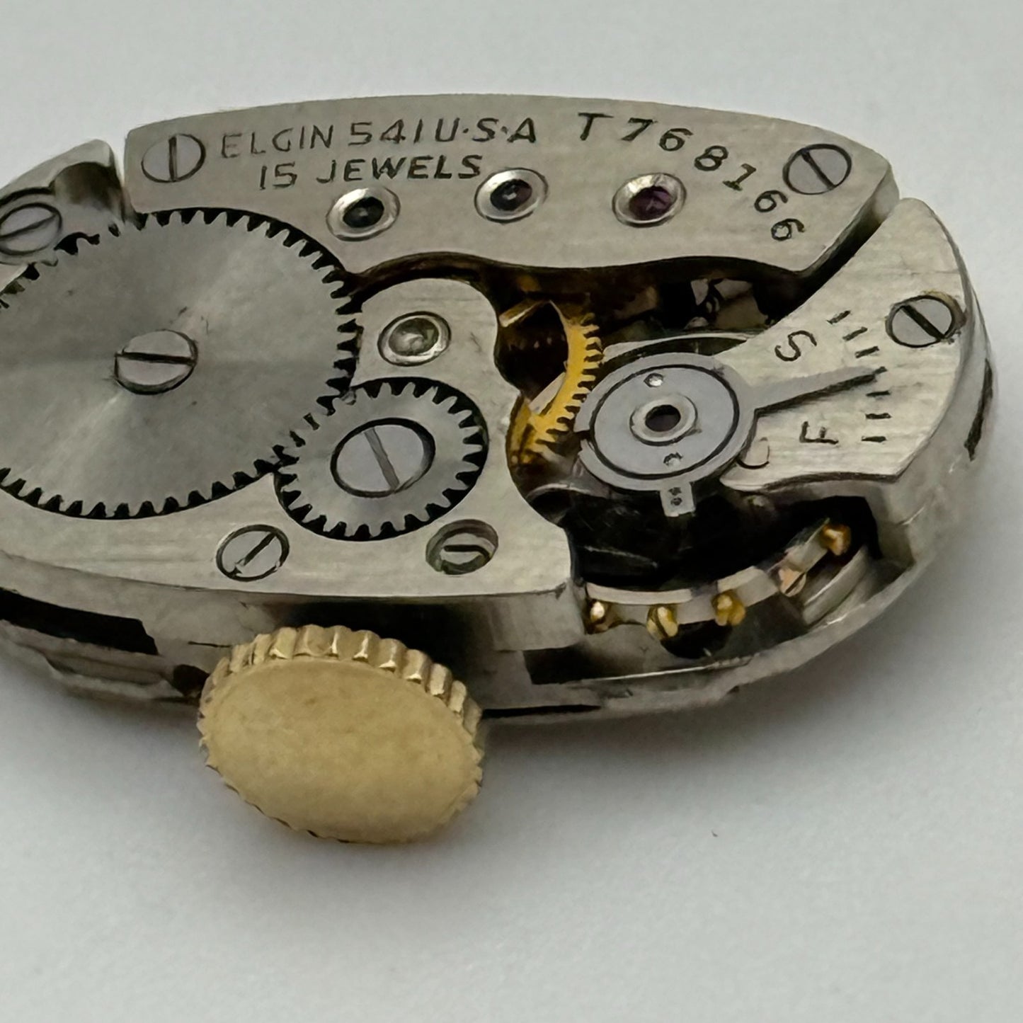 RUNNING 1945 Vintage 21/0s Elgin 541 Model 2 American Watch Movement FOR PARTS